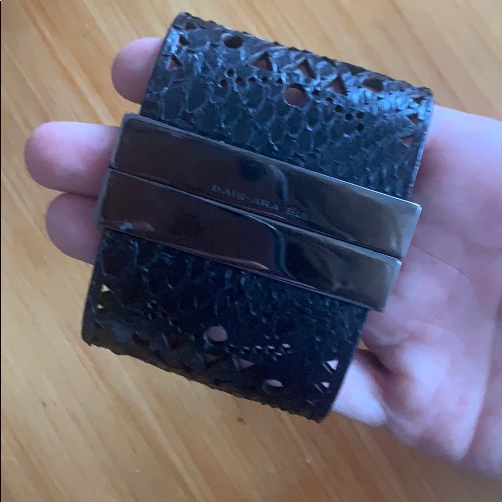 Barbara Bui leather (poss. laser cut) bracelet